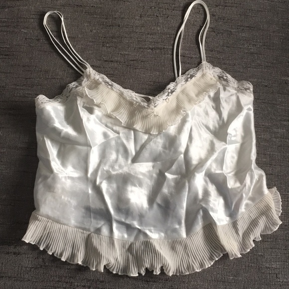 Vintage silky Cream Camisole Cacique L chiffon - Picture 2 of 9